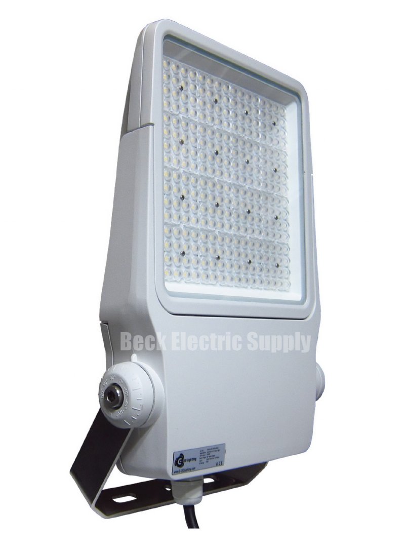 FLOODLIGHT, LED, 100W, MARINE DUTY, 90-305V AC, 90 DEGREE, DIMMABLE, E-LED, FLNG-100-39WH-09HV