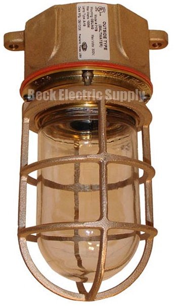 FIXTURE 100W BRONZE, CEILING MOUNT, VAPOR PROOF - JELLY JAR, EATON / CROUSE-HINDS / PAULUHN 717B