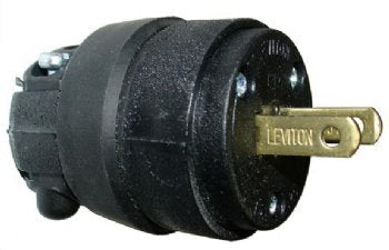 PLUG 15A 2-POLE 2-WIRE BLACK LEVITON 115PR