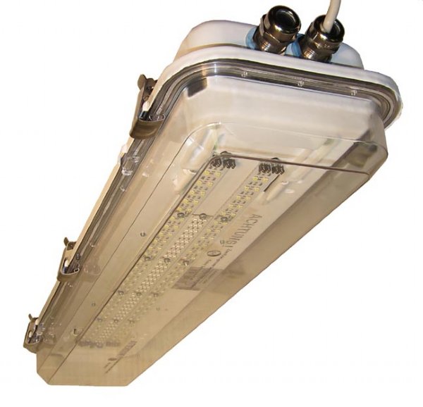 LED MARINE FIXTURE W/ RED LED NIGHT VISION OPTION, 24 INCH, 110V-240VAC, 2X10 WATT SMD ARRAYS, VAPOR TIGHT, GLAMOX / AQUA SIGNAL, 1445201204 (DISCONTINUED)