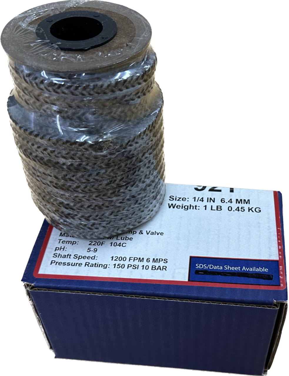 FLAX PACKING, 1/4 INCH, 1 LB SPOOL, FOR MARINE APPLICATIONS, 921-1/4
