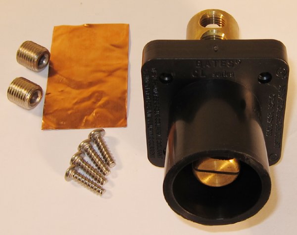 MALE PANEL MOUNT RECEPTACLE / INLET BLACK 400A 600V MARINCO CL40MRB-A