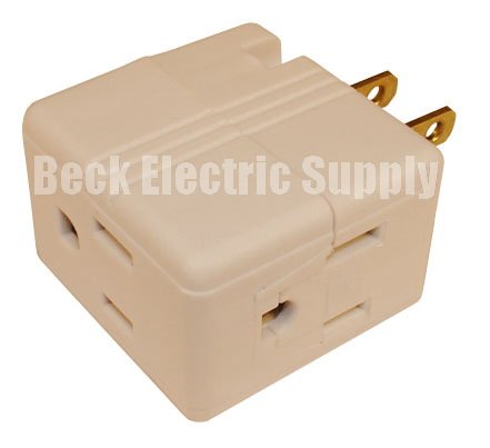 CUBE TAP / CURRENT TAP, 15AMP, 125VAC, 2P3W, WHITE, COOPER, 1482W