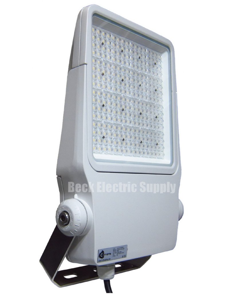 FLOODLIGHT, LED, 150W, MARINE DUTY, 90-305V AC, 90 DEGREE, DIMMABLE, E-LED, FLNG-150-39WH-09HV