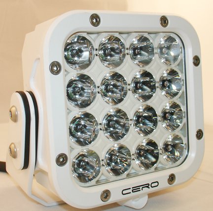 FLOODLIGHT LED 85W TYPE II WHITE ANODIZED 10-32VDC CERO SYSTEMS (HD16-85W-10-CWGDW)