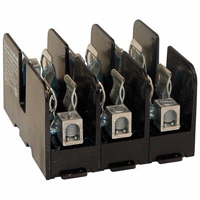FUSE BLOCK, OPEN BLOCK DESIGN, 3-POLE, 600V AC, BOX LUG, 30A FUSE RATING, FERRAZ SHAWMUT, MERSEN (BOX CONTAINS 5 INDIVIDUAL FUSE BLOCKS)