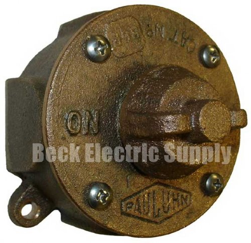 ROTARY SWITCH, 20 AMP, 120/240V AC, 2-POLE, WATERTIGHT, BRASS, PAULUHN / COOPER CROUSE HINDS / EATON, 862B