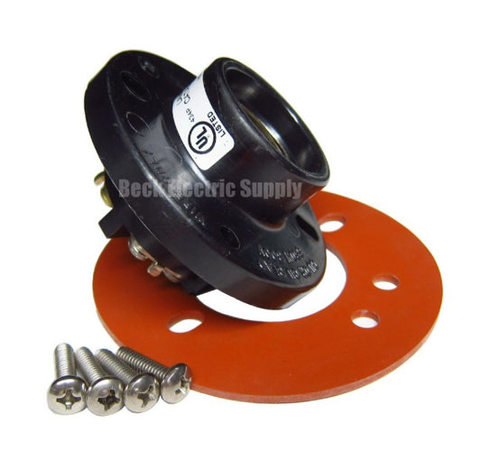 LAMP HOLDER (BLACK BAKELITE), 4 HOLES, GASKET, MEDIUM BASE E27, PAULUHN, INX4000