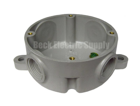 JUNCTION BOX, 4 - 3/4" KO'S, 2 MOUNTING FEET, GRAY, PAULUHN / COOPER CROUSE-HINDS / EATON, INX6037P