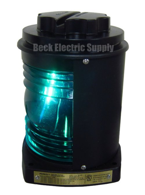 GREEN SIDE LIGHT (STARBOARD), 112.5 DEGREE, 2NM, PERKO 1127GA0BLK 1127-GAO-BLK
