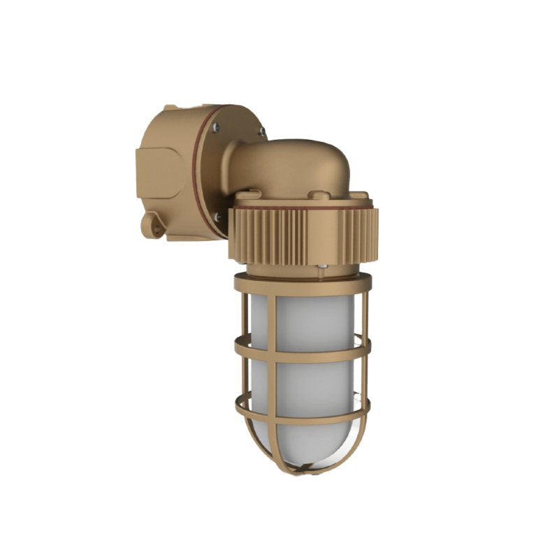 LED VAPORPROOF FIXTURE, BRASS, 17W, 5600K, WALL MOUNT, 100-277VAC, PHOENIX, VB-W-17LED-CW-FGC-G