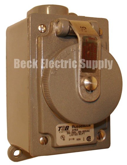 RECEPTACLE 30AMP 2P3W 250V FD RUSSELLSTOLL 3753