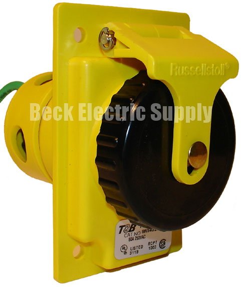 RECEPTACLE 50AMP 250VAC 3P4W 3PH RUSSELLSTOLL 9R54U2W