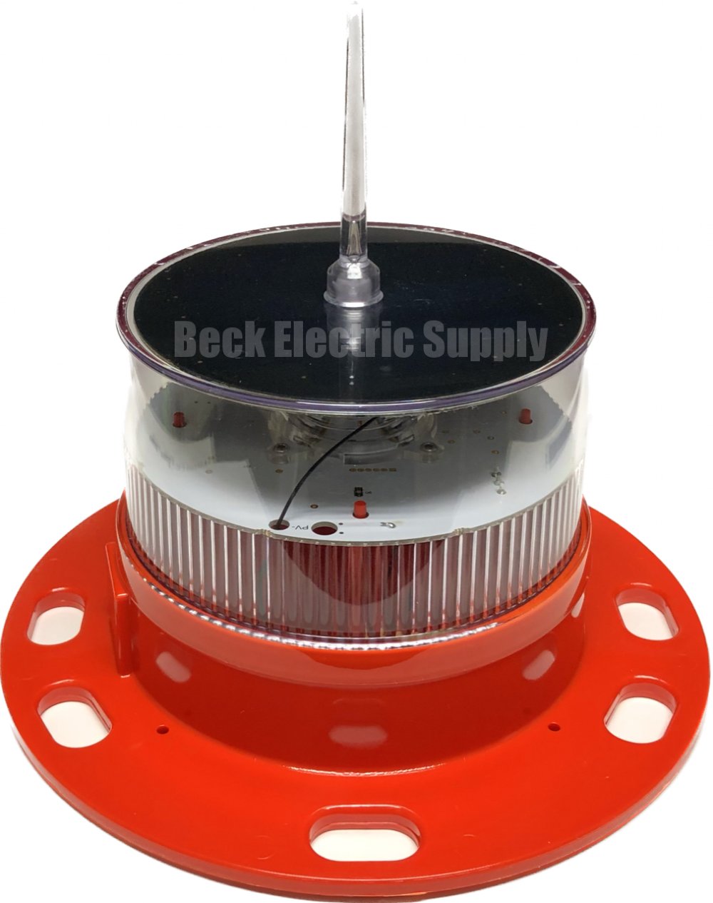 SOLAR LED MARINE LIGHT / HAZARD MARKER LIGHT RED 2-3NM SEALITE (WIDE BASE UNIT), SL-60LB-R, SL60 RED, SL-60-R