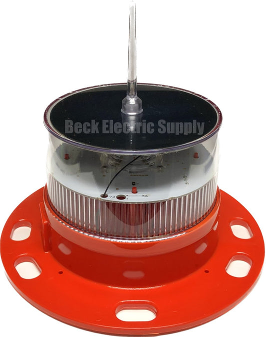SOLAR LED MARINE LIGHT / HAZARD MARKER LIGHT RED 2-3NM SEALITE (WIDE BASE UNIT), SL-60LB-R, SL60 RED, SL-60-R