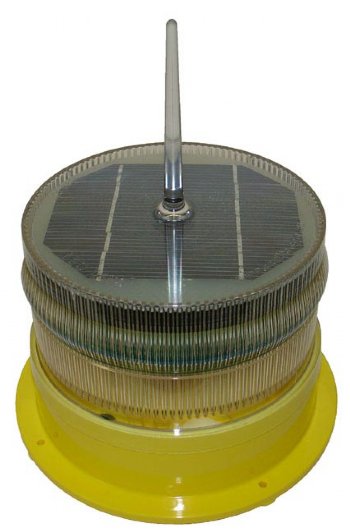 SOLAR LED MARINE LIGHT / HAZARD MARKER LIGHT YELLOW 2-3NM SEALITE (WIDE BASE UNIT), SL-60LB-Y, SL60 YELLOW, SL-60-Y
